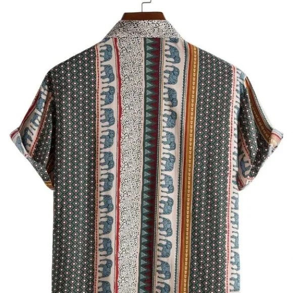 Casual Men's African Print Shirt - Picture 3 of 6